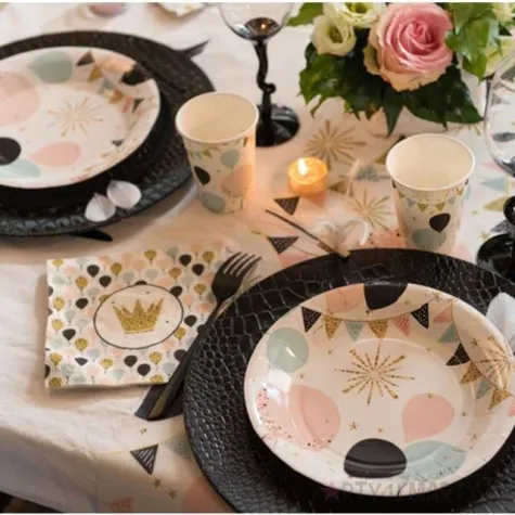 talerzyki papierowe glitter santex 23 cm 10 szt