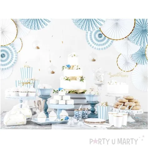 talerzyki papierowe gold ornament biale partydeco 18 5 cm 6 szt