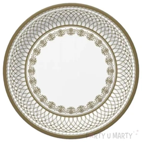 talerzyki papierowe gold ornament zlote maki 18 cm 8 szt