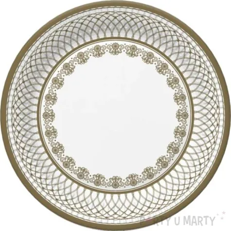 talerzyki papierowe gold ornament zlote maki 23 cm 8 szt
