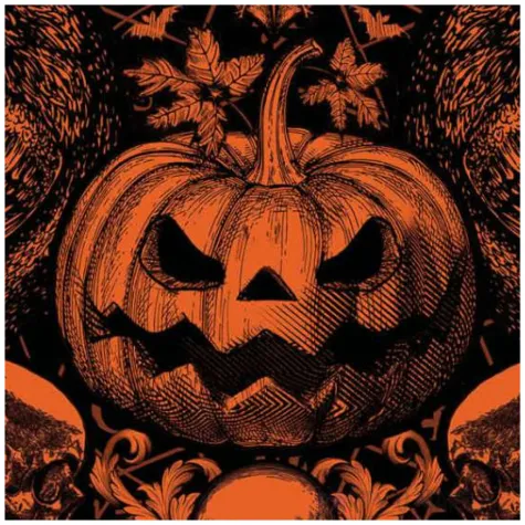 talerzyki papierowe gotyckie dynie halloween guirca 23 cm 6 szt