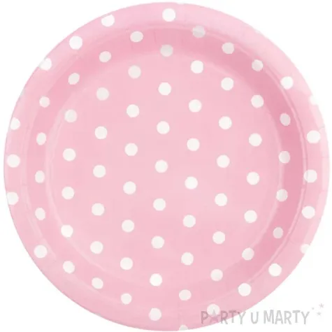 talerzyki papierowe grochy rozowy partypal 23 cm 6 szt