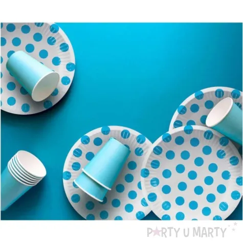 talerzyki papierowe groszki blekitne 18 cm 6 szt