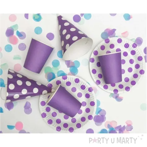 talerzyki papierowe groszki lawendowe 18 cm 6 szt