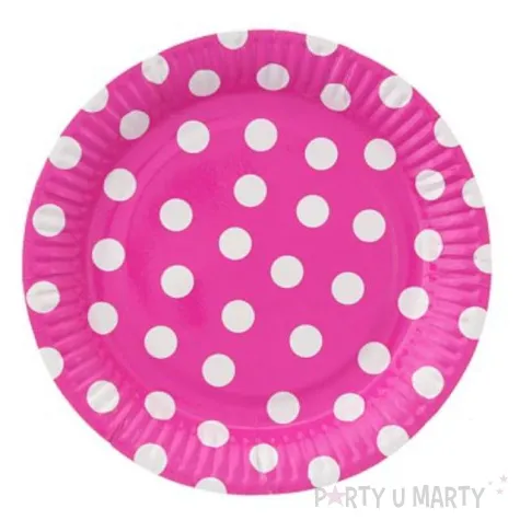 talerzyki papierowe groszki rozowe 23 cm 6 szt