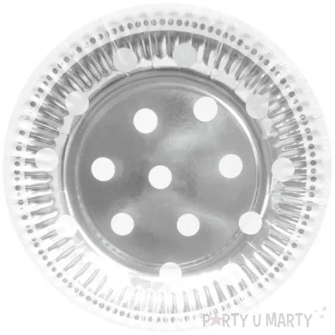 talerzyki papierowe groszki srebrne godan 18 cm 6 szt