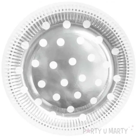 talerzyki papierowe groszki srebrne godan 23 cm 6 szt