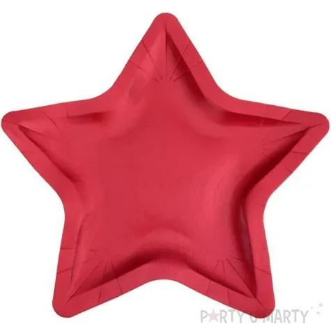 talerzyki papierowe gwiazda czerwony santex 22 cm 10 szt