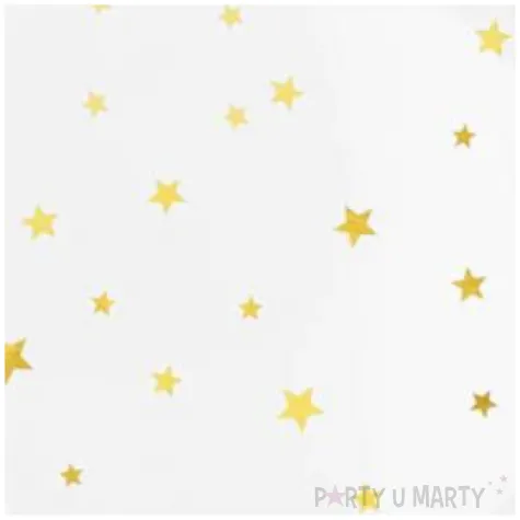 talerzyki papierowe gwiazdki zlote biale partypal 23 cm 6 szt
