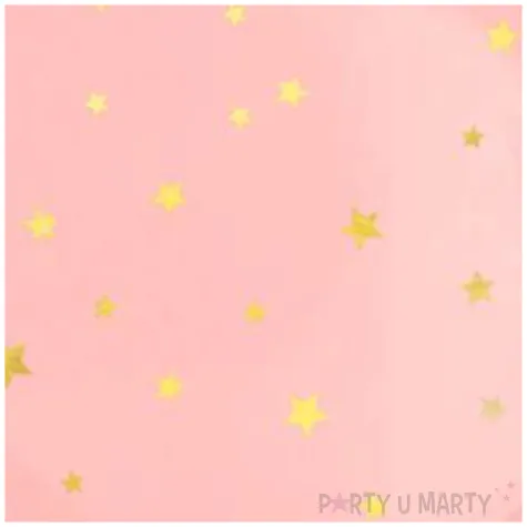 talerzyki papierowe gwiazdki zlote rozowe partypal 23 cm 6 szt