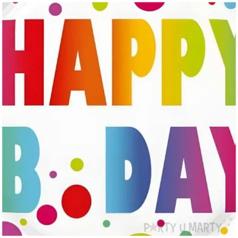 talerzyki papierowe happy b day kolorowe groszki maki 23 cm 8 szt