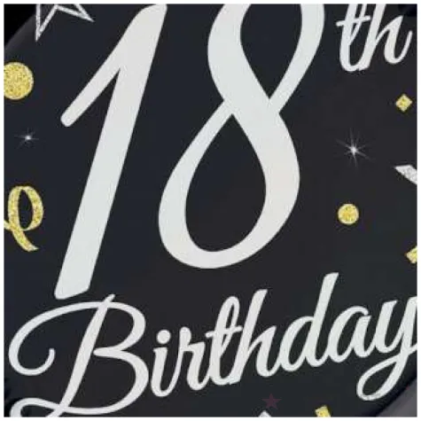 talerzyki papierowe happy birthday 18 b c czarny godan 23 cm 6 szt