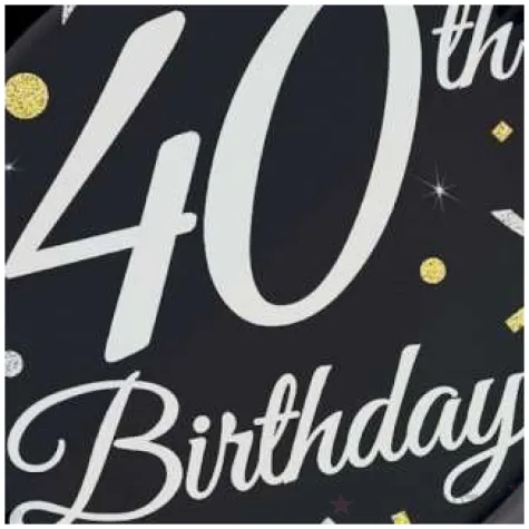 talerzyki papierowe happy birthday 40 urodziny b c czarny godan 23 cm 6 szt