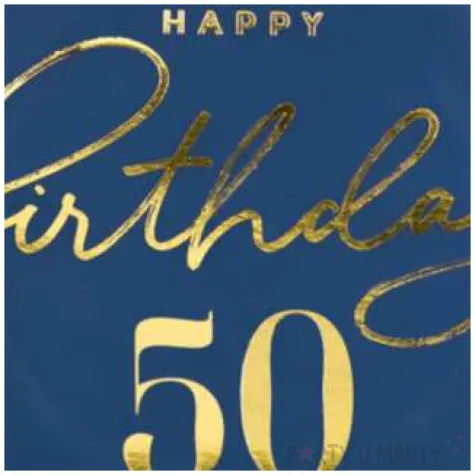 talerzyki papierowe happy birthday 50 granatowy partypal 18 cm 6 szt