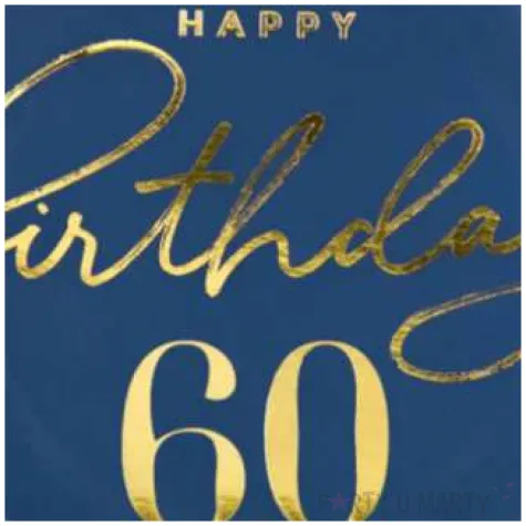 talerzyki papierowe happy birthday 60 granatowy partypal 18 cm 6 szt
