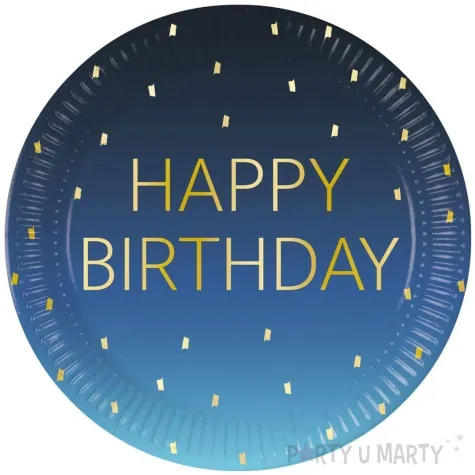 talerzyki papierowe happy birthday granatowy procos 23 cm 8 szt