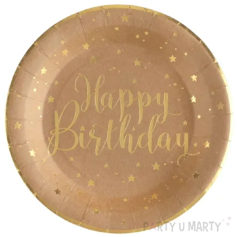 talerzyki papierowe happy birthday kraft santex 22 5 cm 10 szt