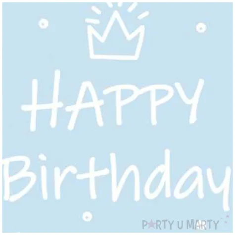 talerzyki papierowe happy birthday kropki blekitne kwadratowe paw 23 x 23 cm 10 szt