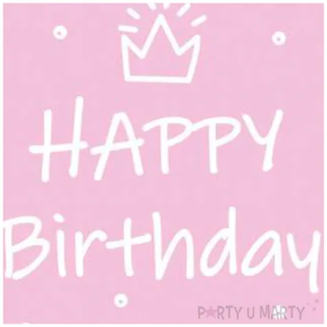 talerzyki papierowe happy birthday kropki rozowe kwadratowe paw 23 x 23 cm 10 szt