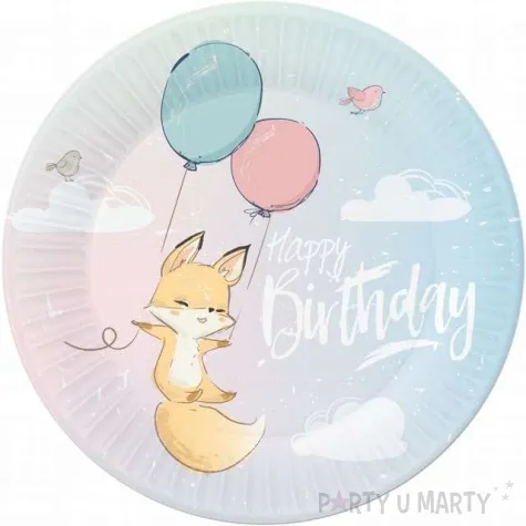 talerzyki papierowe happy birthday lisek godan 23 cm 6 szt