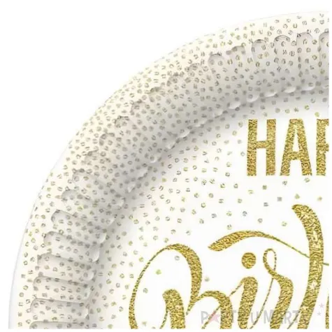 talerzyki papierowe happy birthday to you bialy maki 18 cm 8 szt