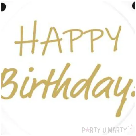 talerzyki papierowe happy birthday zlote konfetti paw 23 cm 10 szt