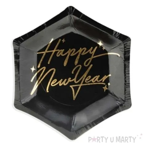 talerzyki papierowe happy new year partydeco 12 5 cm 6 szt