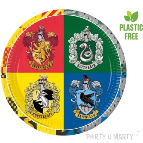 talerzyki papierowe harry potter domy hogwartu procos 23 cm 8 szt