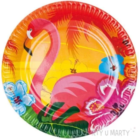 talerzyki papierowe hawajskie flamingi boland 23 cm 6 szt