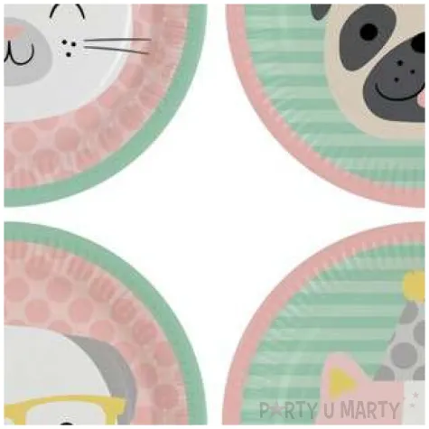 talerzyki papierowe hello zwierzaki amscan 22 8 cm 8 szt