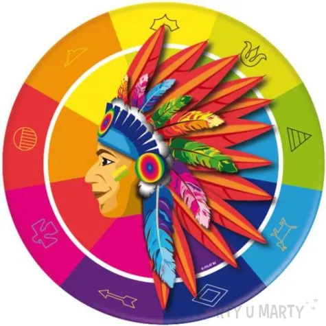 talerzyki papierowe indianie mix folat 23 cm 8 szt