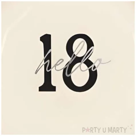 talerzyki papierowe jednorazowe dekoracja na 18 urodziny hello 18 kremowe 18 cm 6 szt