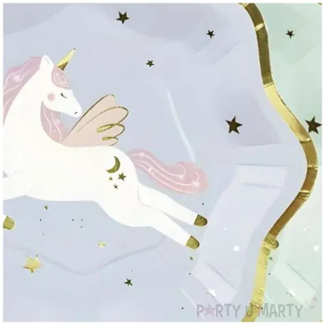 talerzyki papierowe jednorozec partydeco 18 cm 6 szt