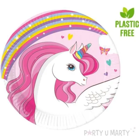 talerzyki papierowe jednorozec teczowy procos 20 cm 8 szt