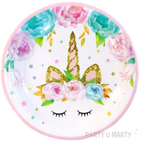 talerzyki papierowe jednorozec unicorn jix 23 cm 6 szt