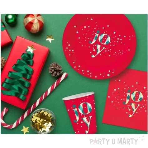 talerzyki papierowe joy swiateczne czerwony godan 18 cm 6 szt