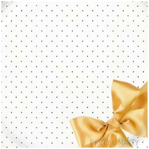 talerzyki papierowe kokarda i groszki bialy maki 18 cm 8 szt