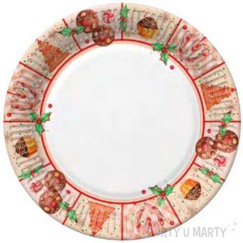 talerzyki papierowe kolaz z piernika cukru i przypraw maki 23 cm 8 szt