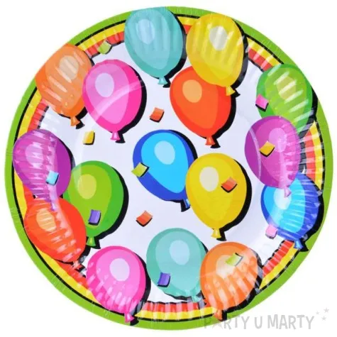 talerzyki papierowe kolorowe balony arpex 18 cm 8 szt