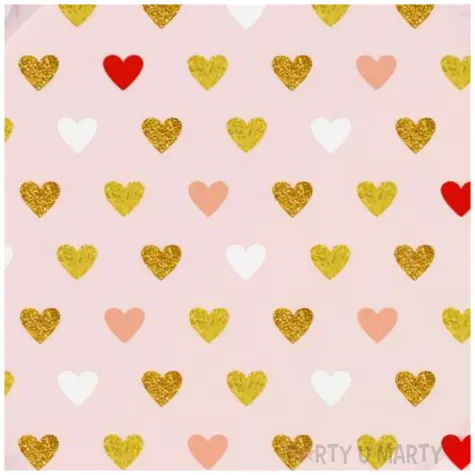 talerzyki papierowe kolorowe serduszka xoxo rozowy godan 18 cm 6 szt