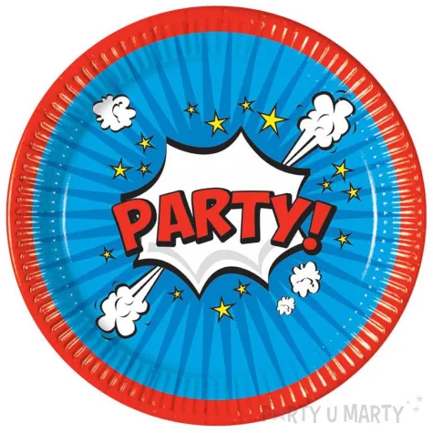 talerzyki papierowe komiks boom party proscos 23 cm 8 szt