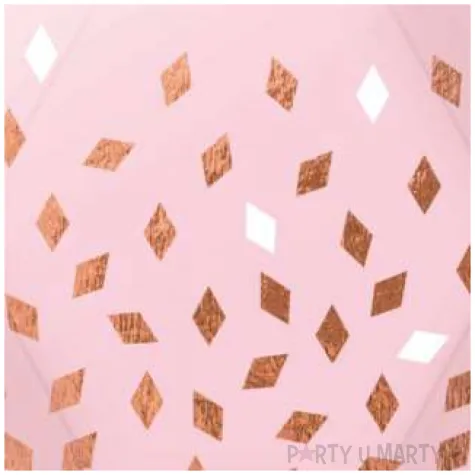 talerzyki papierowe konfetti rozowe zlote amscan 23 cm 8 szt
