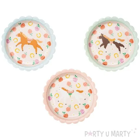 talerzyki papierowe konie mix partydeco 18 cm 6 szt