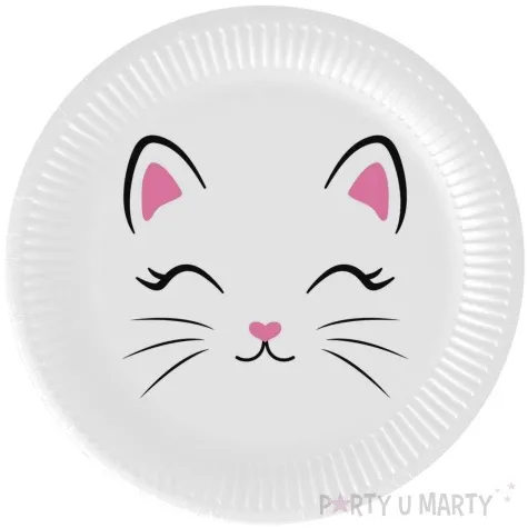 talerzyki papierowe kotek bialy congee 18 cm 6 szt