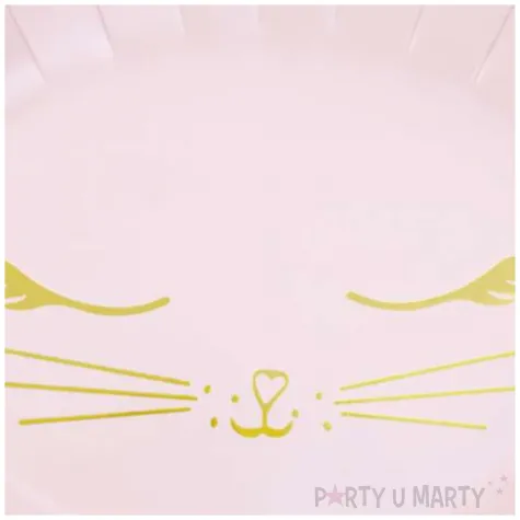 talerzyki papierowe kotek rozowy partydeco 22x20 cm 6 szt