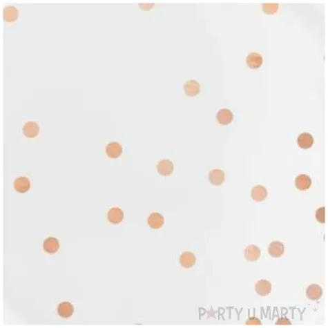 talerzyki papierowe kropki rozowo zlote biale partypal 18 cm 6 szt
