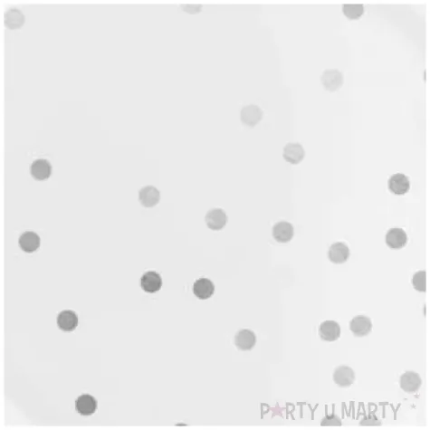 talerzyki papierowe kropki srebrne biale partypal 23 cm 6 szt