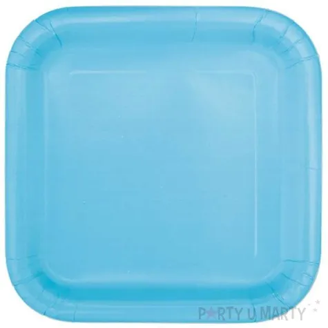 talerzyki papierowe kwadrat classic s blekitne 18 cm 16 szt