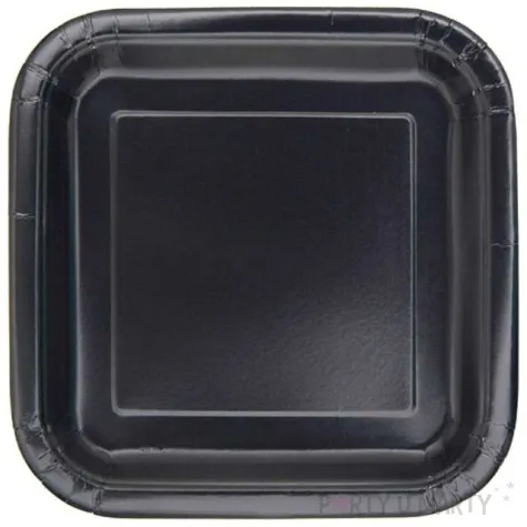 talerzyki papierowe kwadrat classic s czarne 18 cm 16 szt