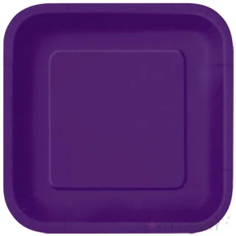 talerzyki papierowe kwadrat classic s fioletowe ciemne 18 cm 16 szt